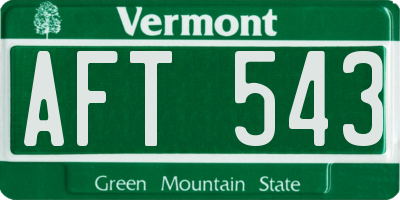 VT license plate AFT543