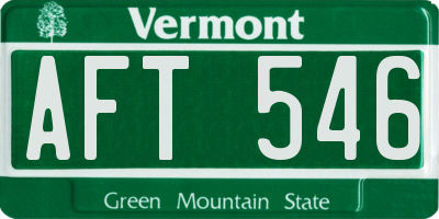 VT license plate AFT546