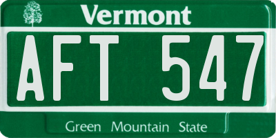 VT license plate AFT547