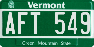 VT license plate AFT549