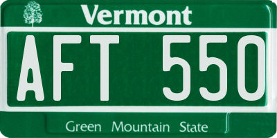 VT license plate AFT550