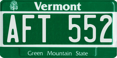 VT license plate AFT552