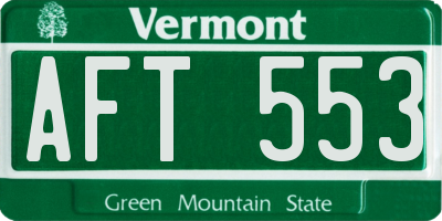 VT license plate AFT553