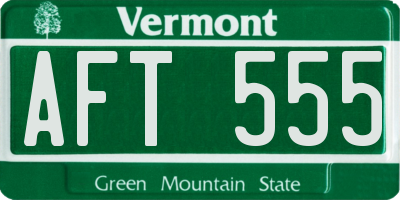 VT license plate AFT555