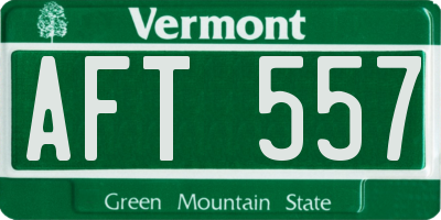 VT license plate AFT557