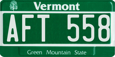 VT license plate AFT558
