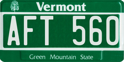 VT license plate AFT560