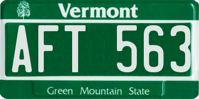 VT license plate AFT563