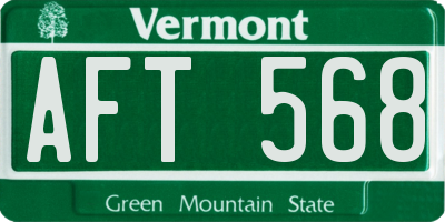 VT license plate AFT568