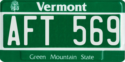 VT license plate AFT569