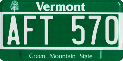 VT license plate AFT570