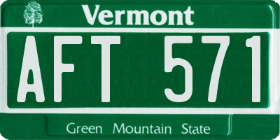 VT license plate AFT571