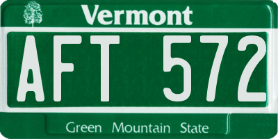 VT license plate AFT572