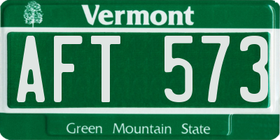 VT license plate AFT573