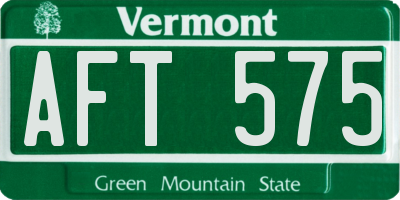 VT license plate AFT575