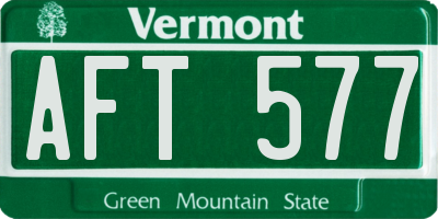 VT license plate AFT577