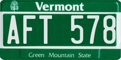 VT license plate AFT578