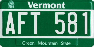 VT license plate AFT581