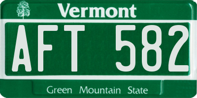 VT license plate AFT582