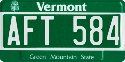VT license plate AFT584
