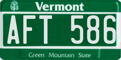 VT license plate AFT586