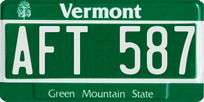 VT license plate AFT587