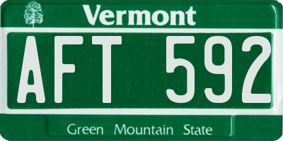 VT license plate AFT592