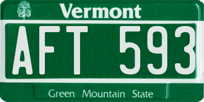 VT license plate AFT593