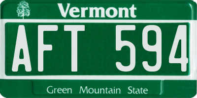 VT license plate AFT594