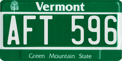 VT license plate AFT596