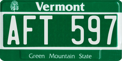 VT license plate AFT597