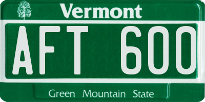 VT license plate AFT600