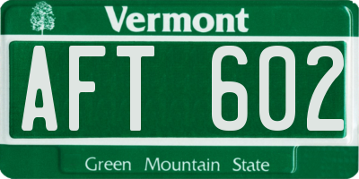 VT license plate AFT602