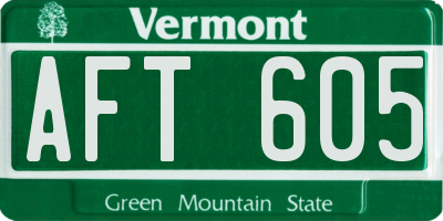 VT license plate AFT605