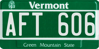 VT license plate AFT606