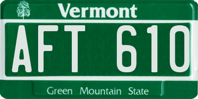 VT license plate AFT610