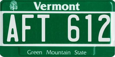 VT license plate AFT612