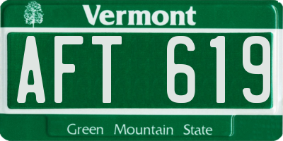 VT license plate AFT619