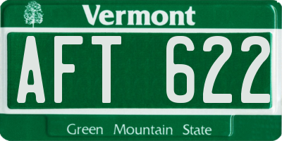 VT license plate AFT622