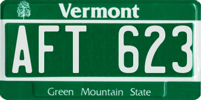 VT license plate AFT623