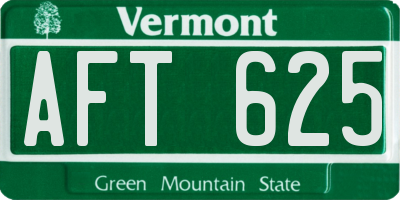 VT license plate AFT625
