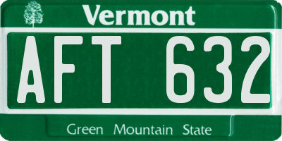 VT license plate AFT632