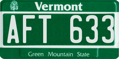 VT license plate AFT633