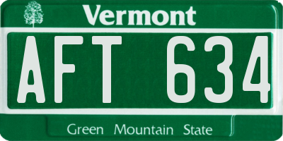 VT license plate AFT634