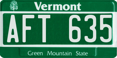 VT license plate AFT635