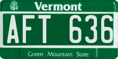 VT license plate AFT636