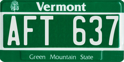 VT license plate AFT637