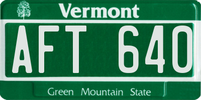 VT license plate AFT640