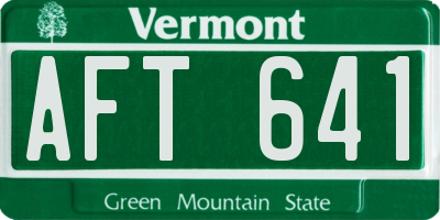 VT license plate AFT641