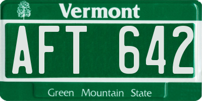 VT license plate AFT642